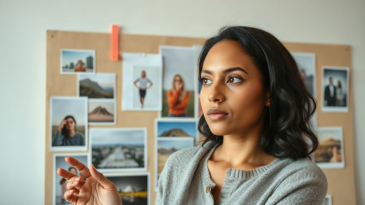 Editorial scene illustrating Vision Boards vs Pinterest Boards