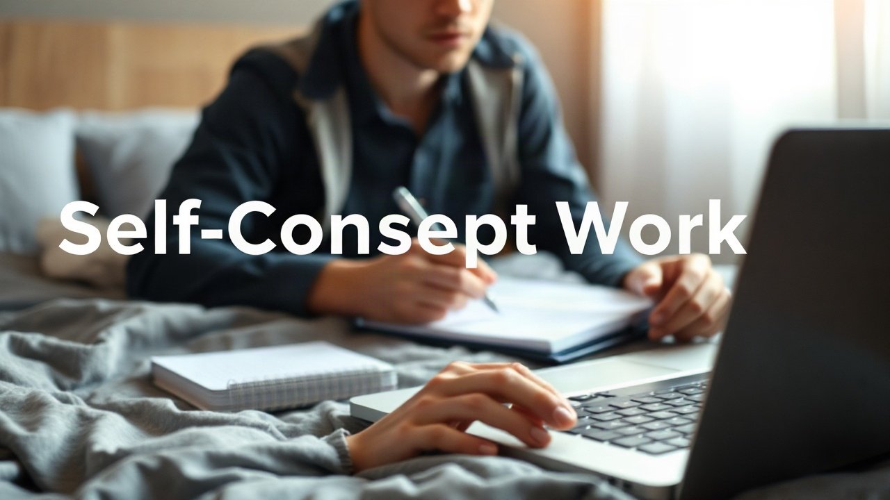 Editorial scene illustrating Self-Concept Work for Beginners