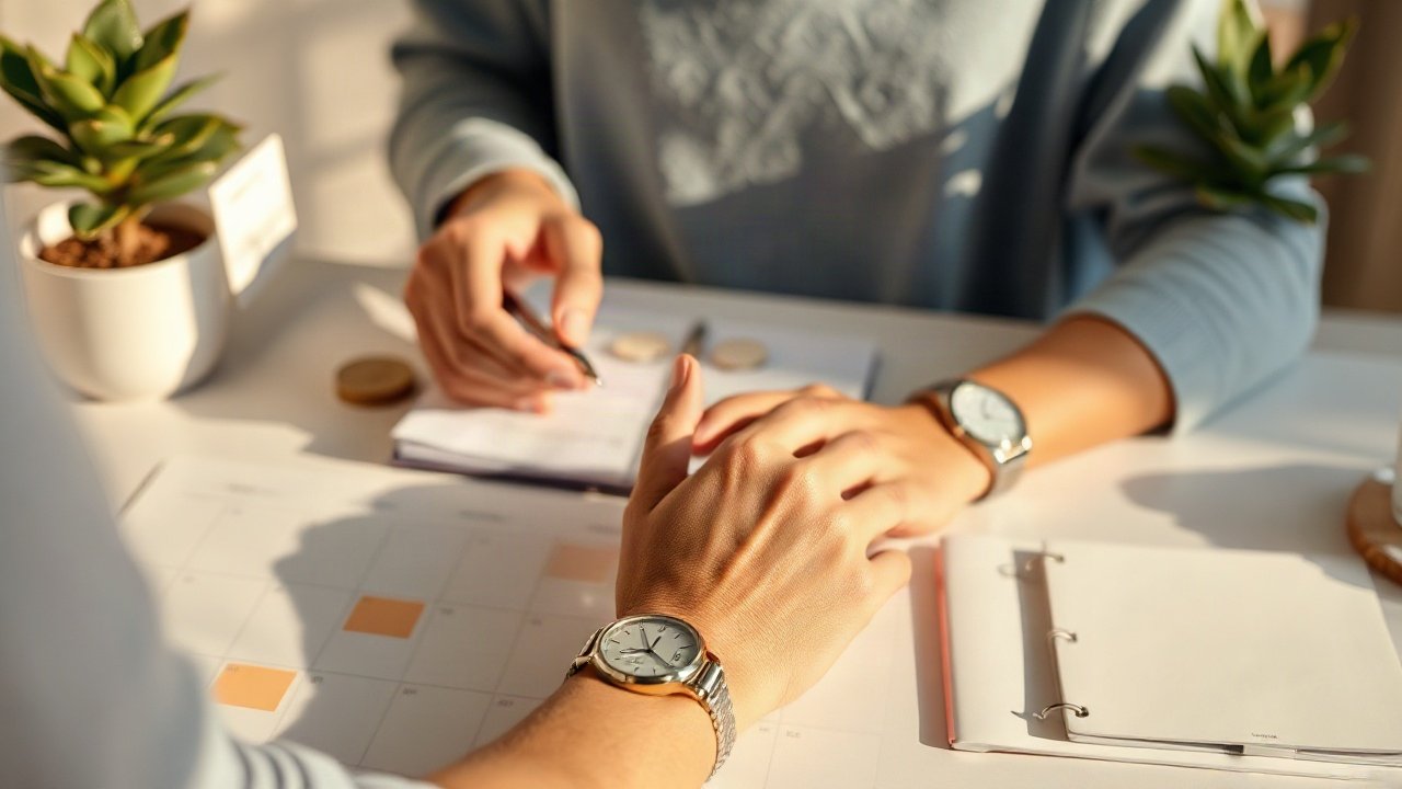 Editorial scene illustrating A 5-Minute Manifestation Routine for Busy Days