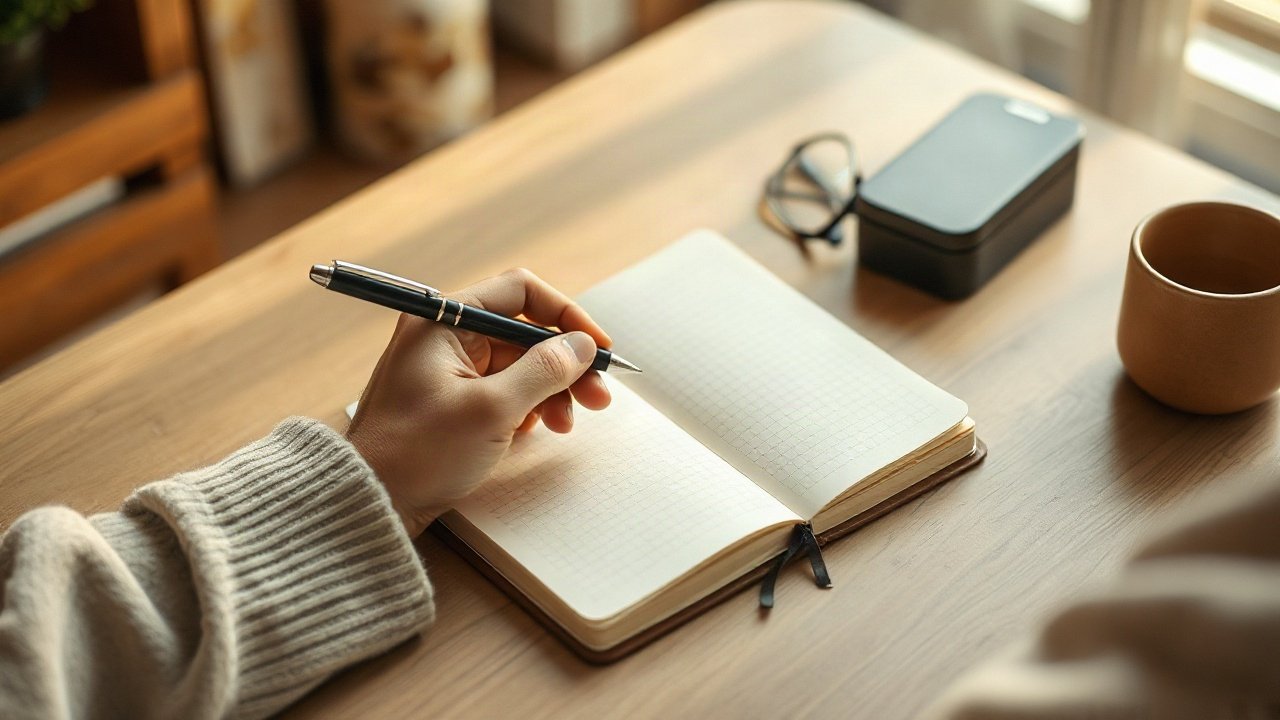 Editorial scene illustrating Journal Prompts for Fear Of Self-Promotion