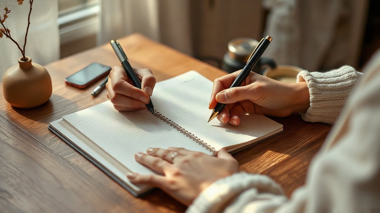 Editorial scene illustrating Journal Prompts for Scarcity Mindset
