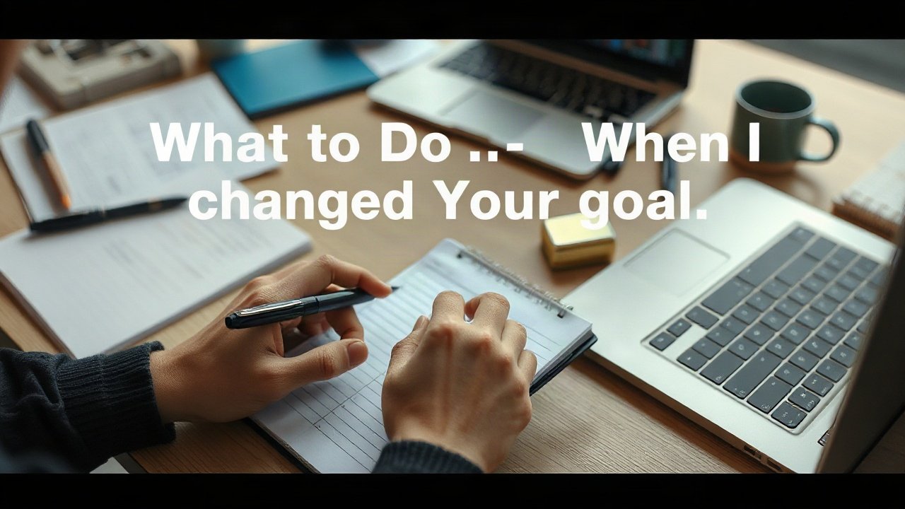 Editorial scene illustrating What to Do When I changed my goal