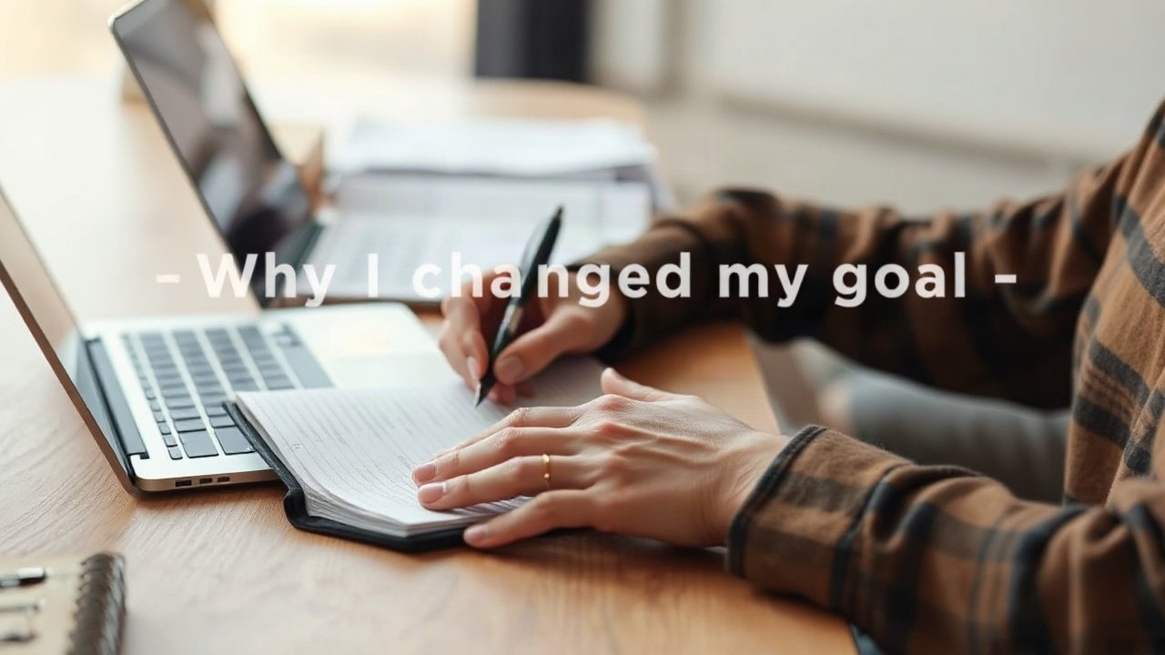 Editorial scene illustrating Why I changed my goal — and What It Does Not Mean