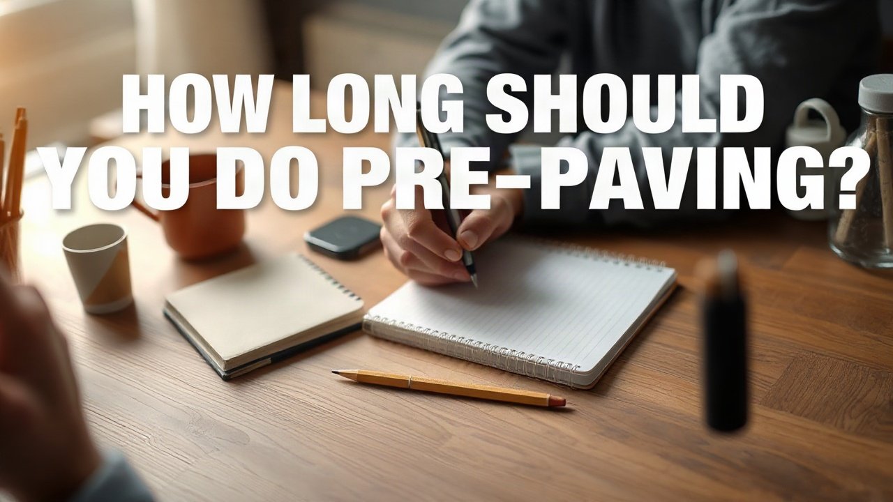 Editorial scene illustrating How Long Should You Do Pre-Paving?