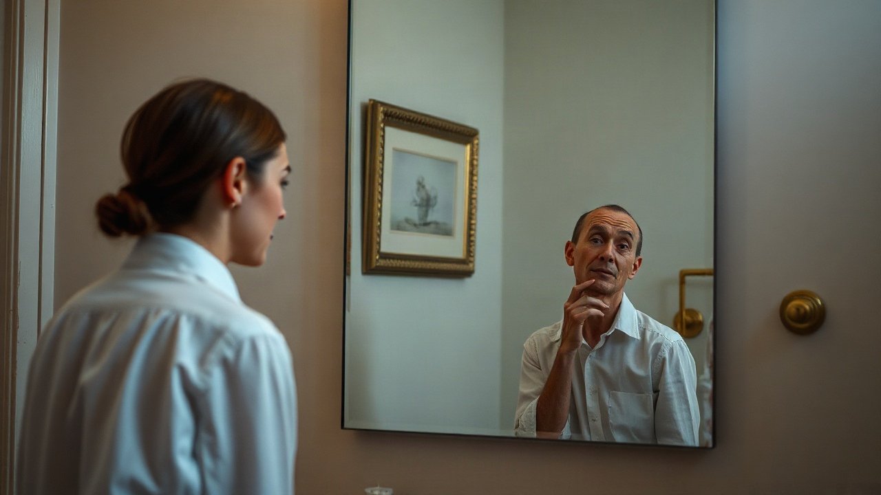 Editorial scene illustrating Mirror Work Examples: Good, Weak and Overcomplicated