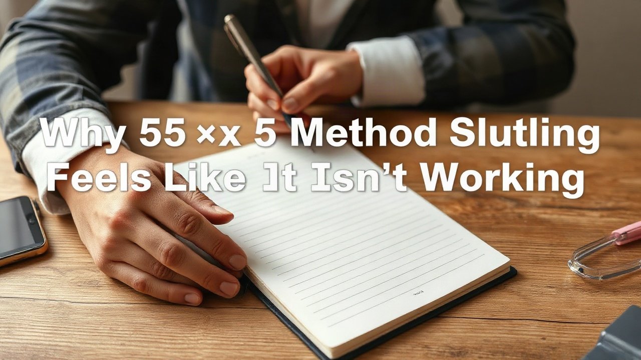 Editorial scene illustrating Why 55x5 Method Feels Like It Isn't Working