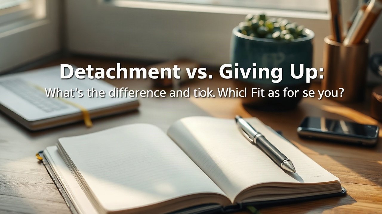 Editorial scene illustrating Detachment vs Giving Up: What's the Difference and Which Fits You Better?