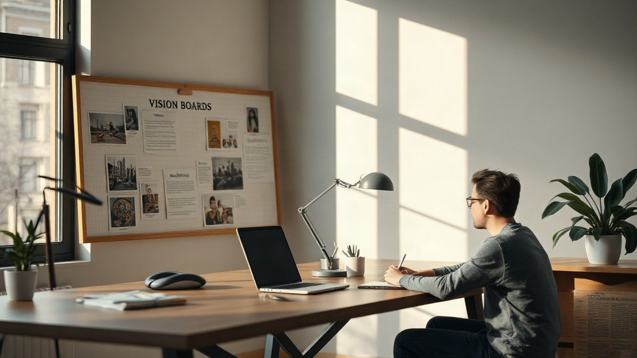 Editorial scene illustrating Vision Boards vs Scripting: What's the Difference and Which Fits You Better?