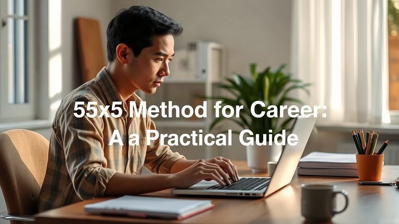 Editorial scene illustrating 55x5 Method for Career: A Practical Guide