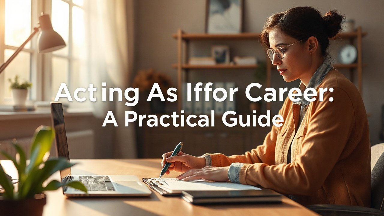 Editorial scene illustrating Acting As If for Career: A Practical Guide