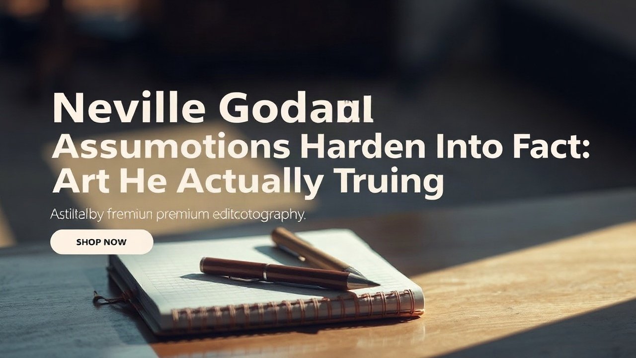 Editorial scene illustrating Neville Goddard on Assumptions Harden Into Fact: What He Actually Taught