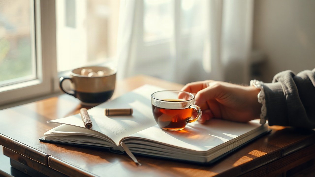 Editorial scene illustrating Gratitude and Manifestation: The Useful Connection Without the Hype