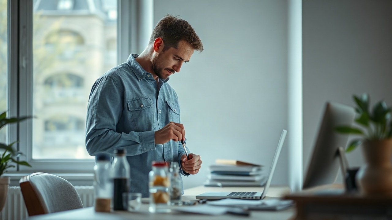 Editorial scene illustrating Habit formation and Manifestation: The Useful Connection Without the Hype