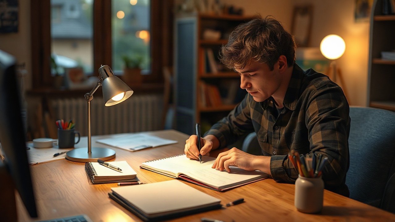 Editorial scene illustrating How connection to a future self can influence planning