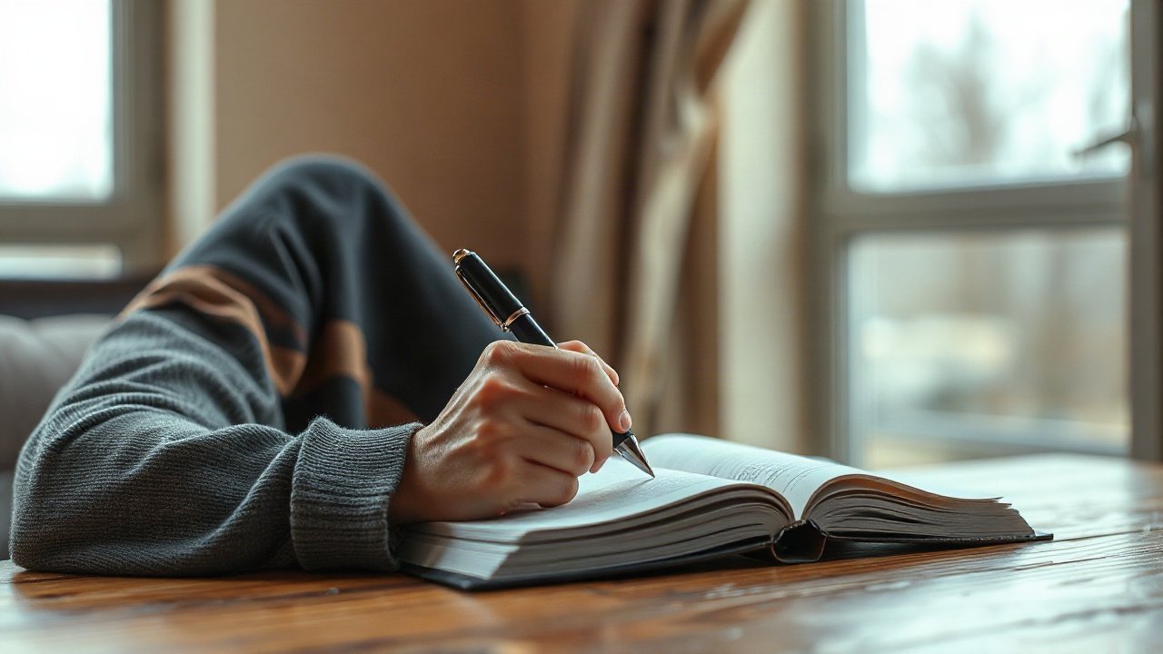 Editorial scene illustrating Journaling and Manifestation: The Useful Connection Without the Hype