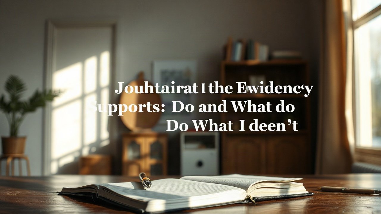 Editorial scene illustrating Journaling: What the Evidence Supports — and What It Doesn't
