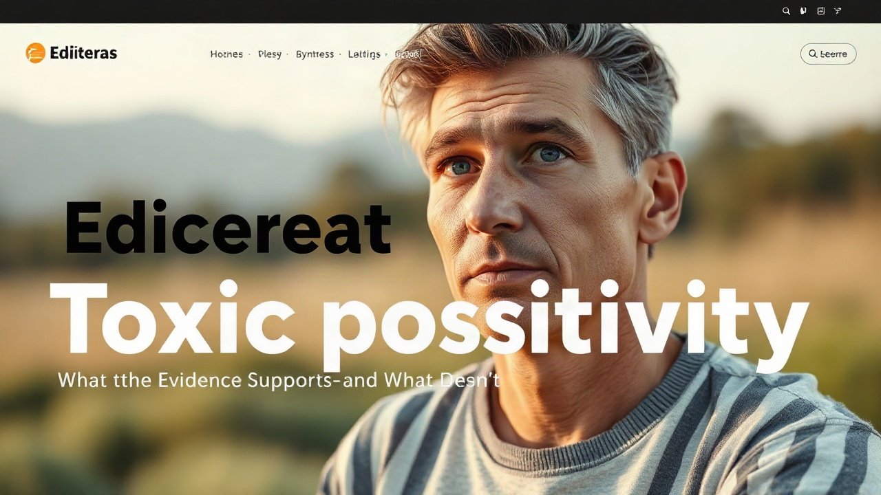 Editorial scene illustrating Toxic positivity: What the Evidence Supports — and What It Doesn't