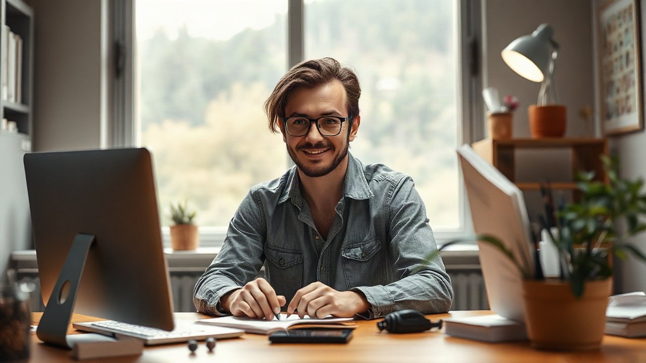Editorial scene illustrating Future-Self Exercise for Starting A Business