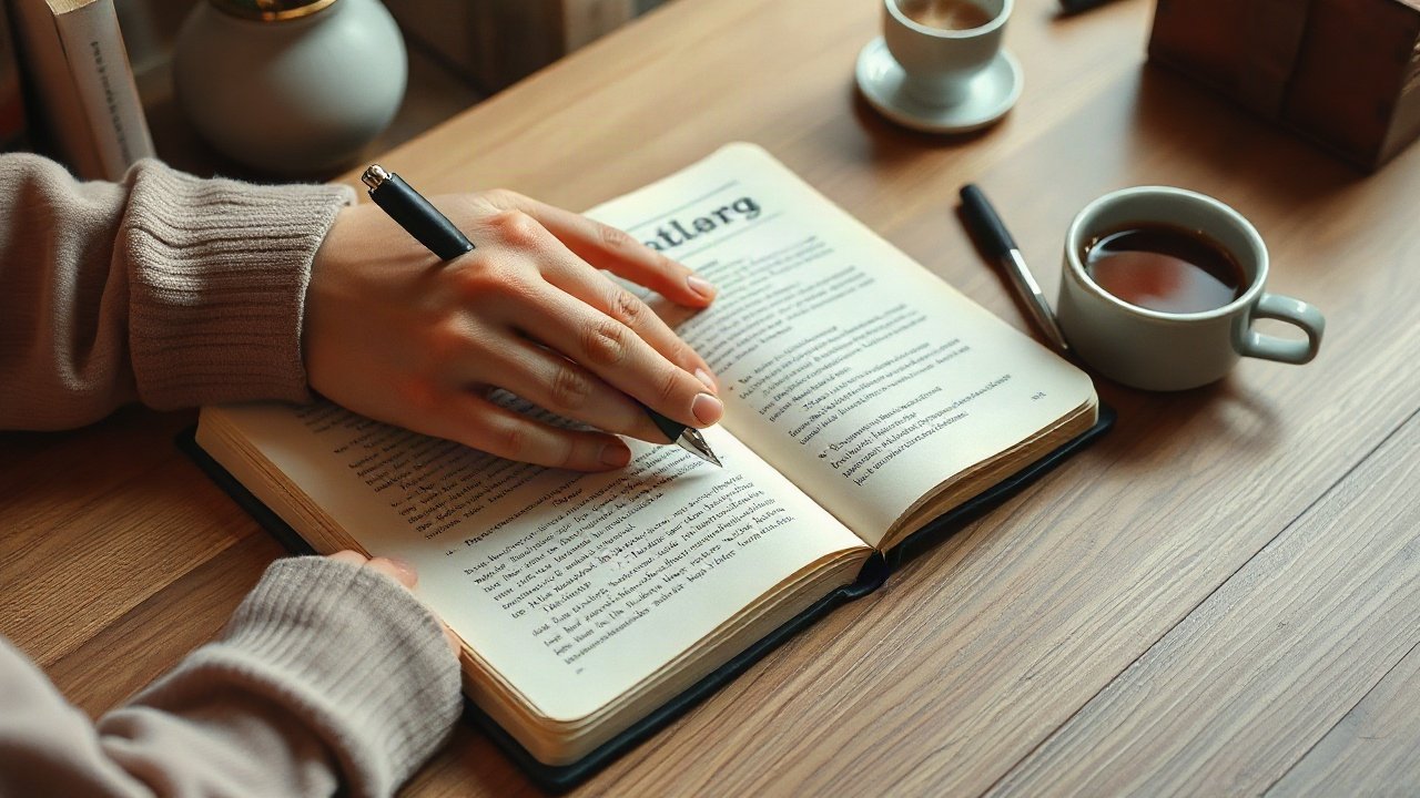 Editorial scene illustrating Journal Prompts for Manifesting Future Self