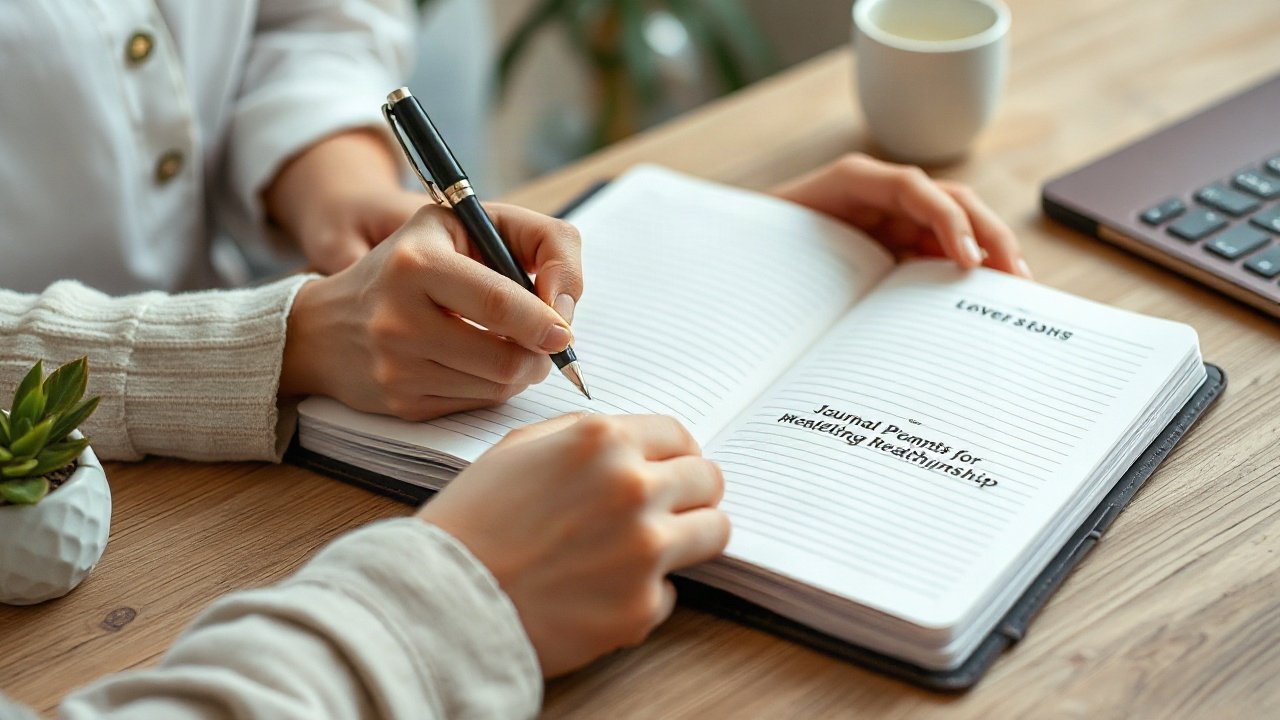 Editorial scene illustrating Journal Prompts for Manifesting Healthy Relationship
