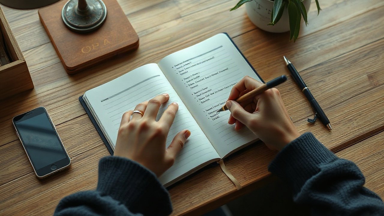Editorial scene illustrating Journal Prompts for Manifesting Passing Exams