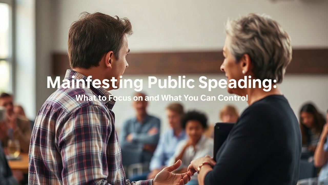 Editorial scene illustrating Manifesting Public Speaking: What to Focus on and What You Can Control