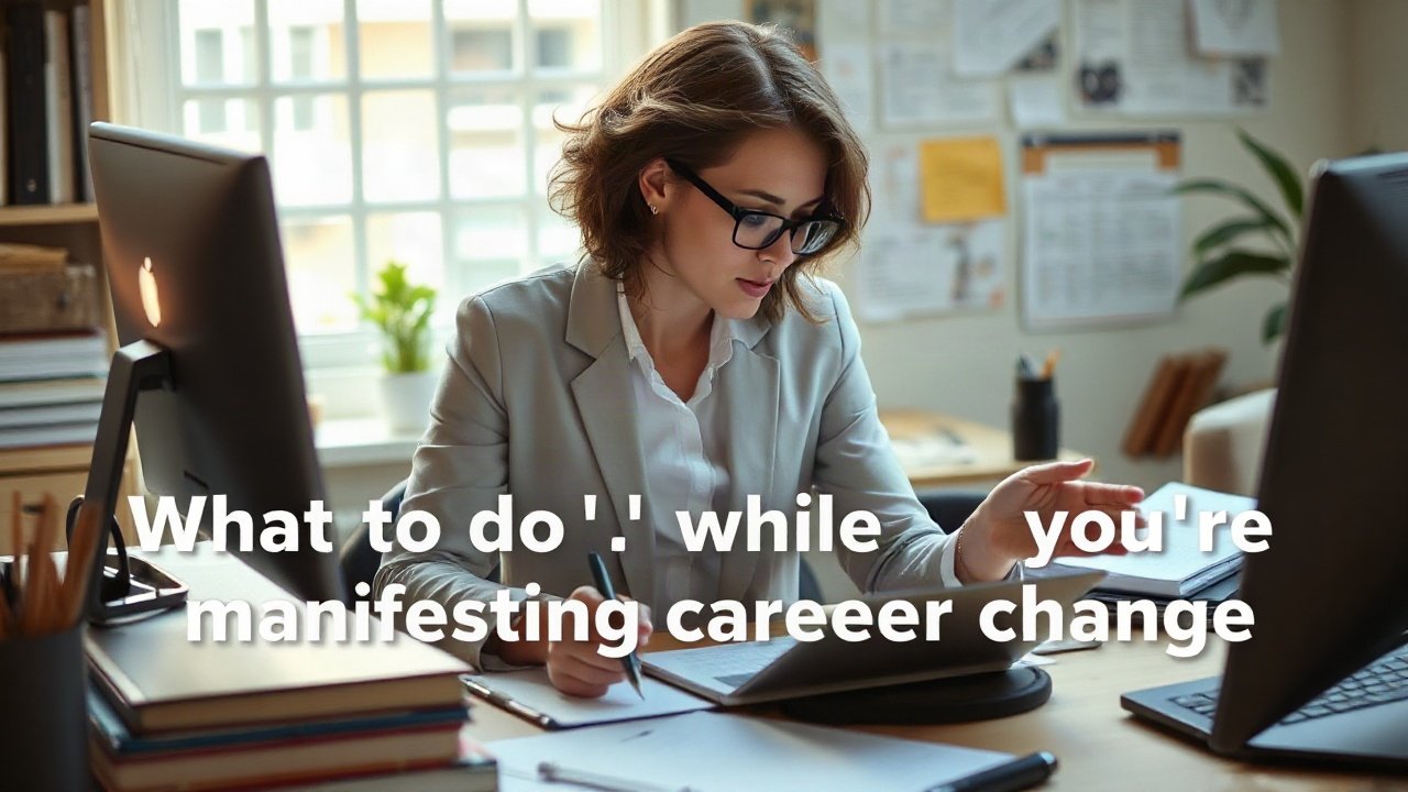 Editorial scene illustrating What to Do While You're Manifesting Career Change