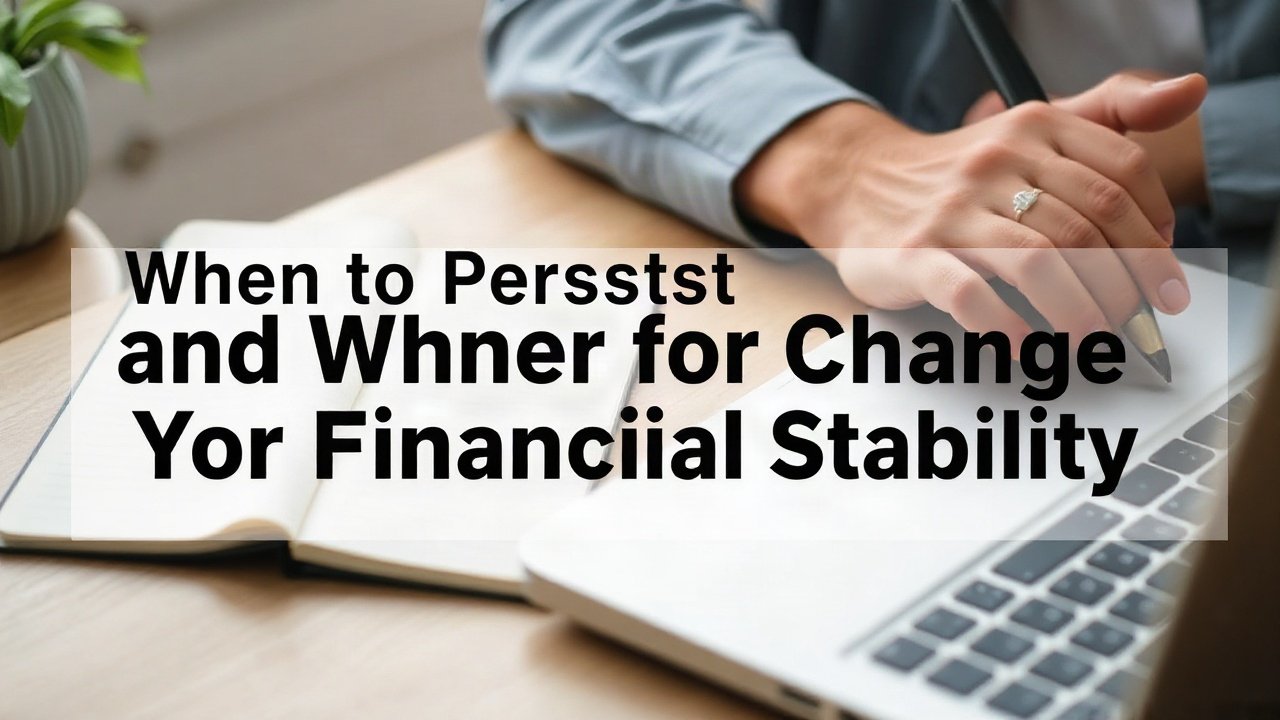 Editorial scene illustrating When to Persist and When to Change Your Plan for Financial Stability