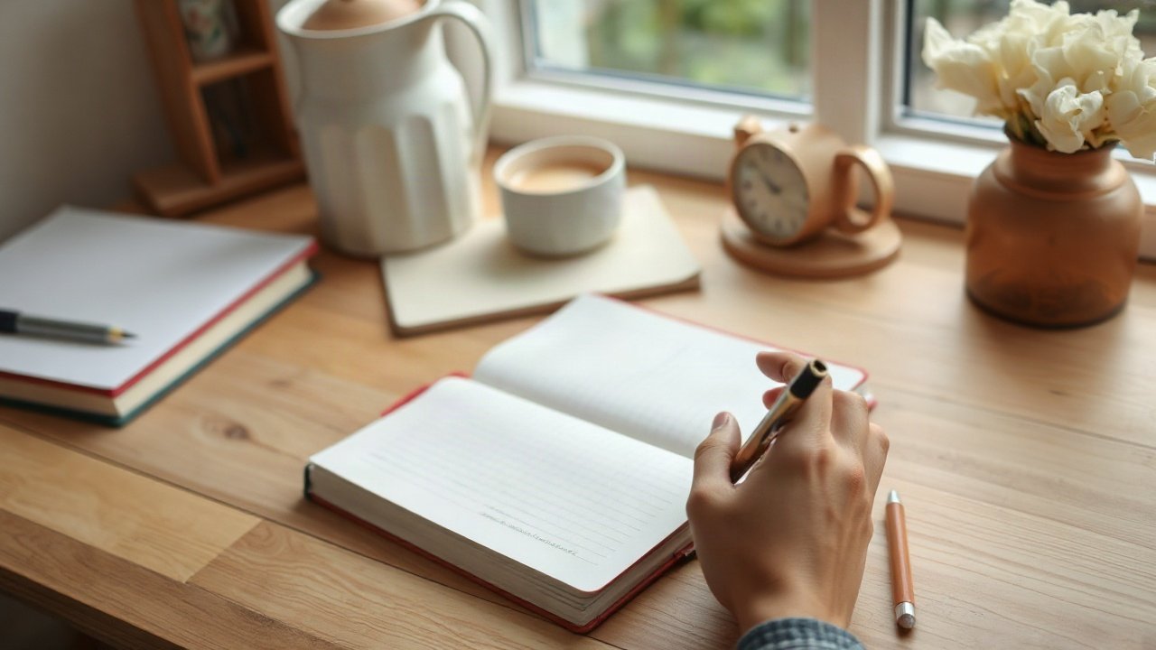Editorial scene illustrating Should you write goals as if they already happened?