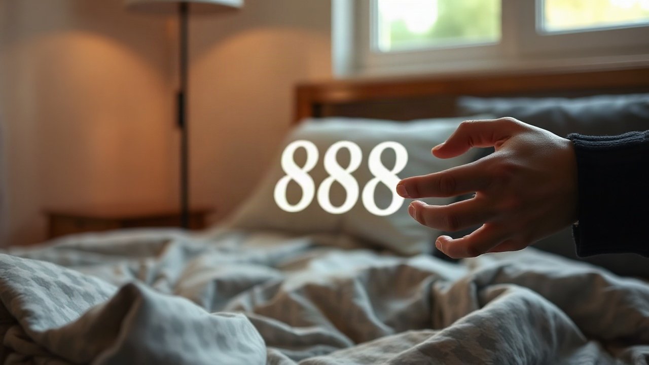 Editorial scene illustrating Seeing 888: Spiritual Interpretation vs Psychological Explanation