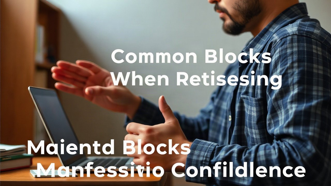 Editorial scene illustrating Common Blocks When Manifesting Academic Confidence