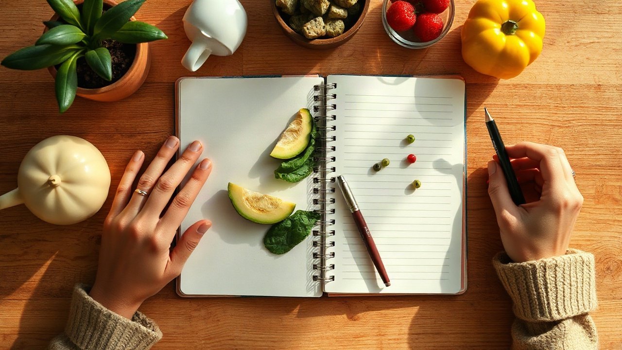 Editorial scene illustrating Common Blocks When Manifesting Healthy Eating Habits