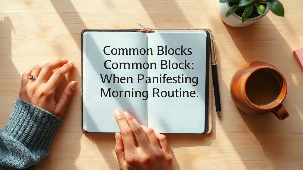 Editorial scene illustrating Common Blocks When Manifesting Morning Routine