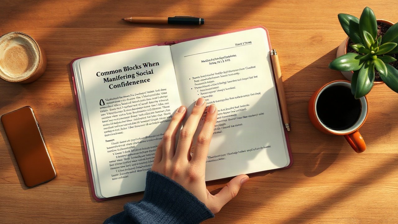 Editorial scene illustrating Common Blocks When Manifesting Social Confidence
