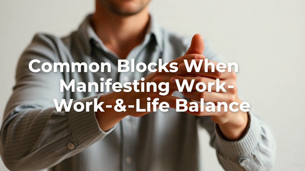 Editorial scene illustrating Common Blocks When Manifesting Work-Life Balance