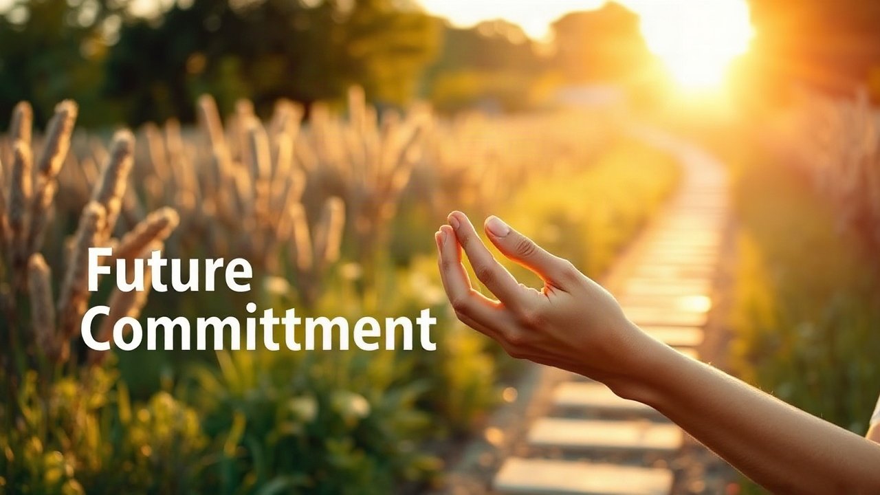 Editorial scene illustrating Future-Self Exercise for Commitment
