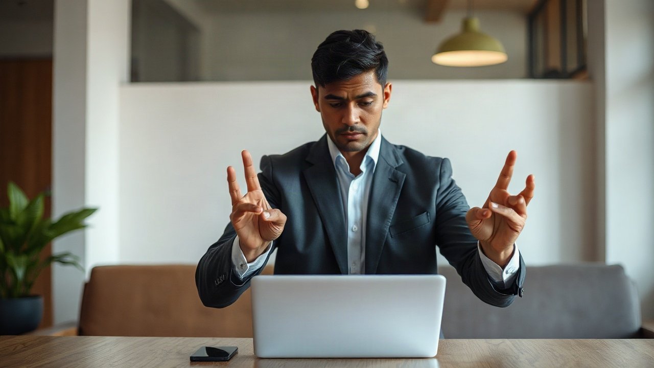 Editorial scene illustrating Future-Self Exercise for Job Interview