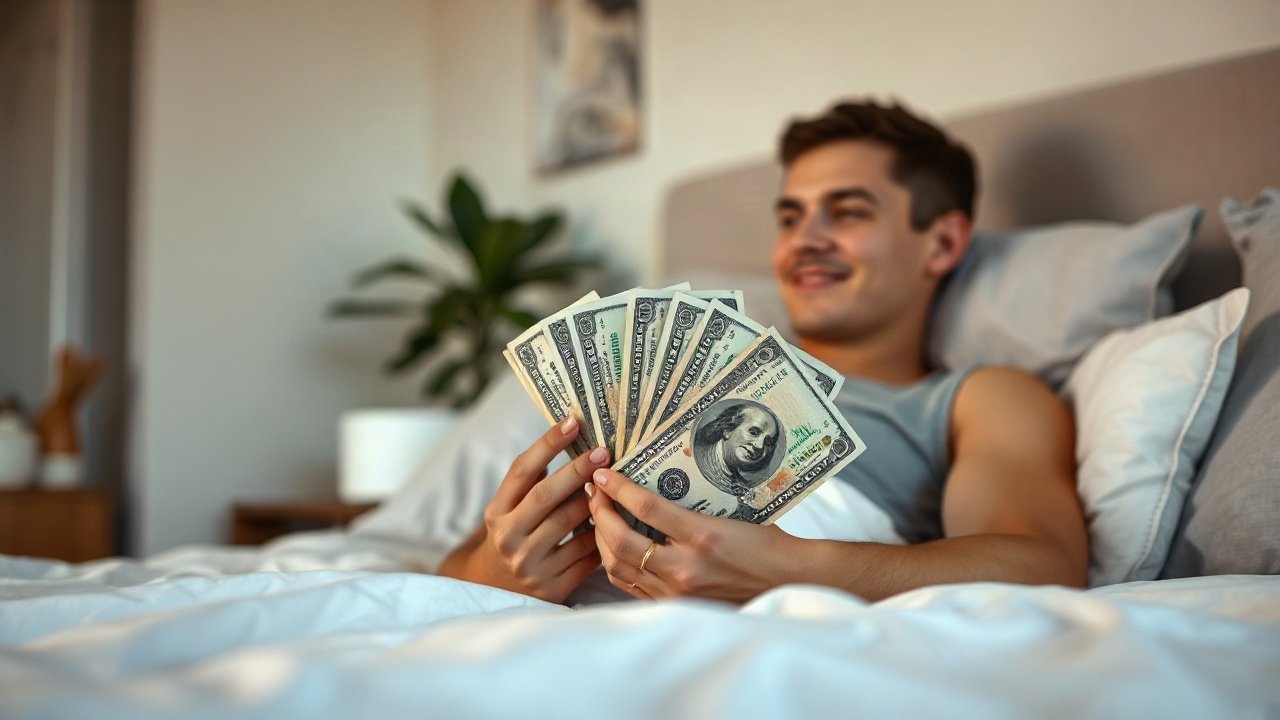Editorial scene illustrating Future-Self Exercise for Saving Money