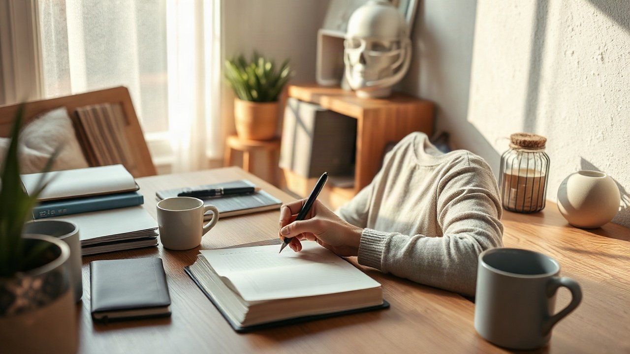 Editorial scene illustrating Future-Self Exercise for Setting Boundaries