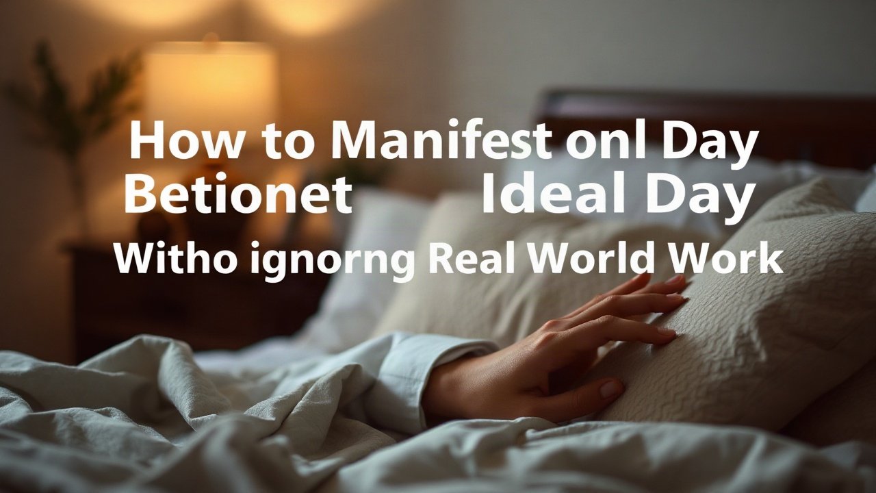 Editorial scene illustrating How to Manifest Ideal Day Without Ignoring the Real-World Work