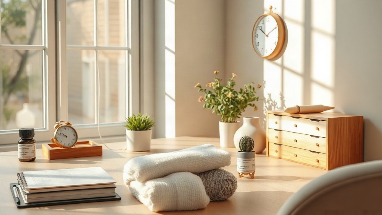 Editorial scene illustrating How to Visualize Self-Care Without Only Fantasising About the Result