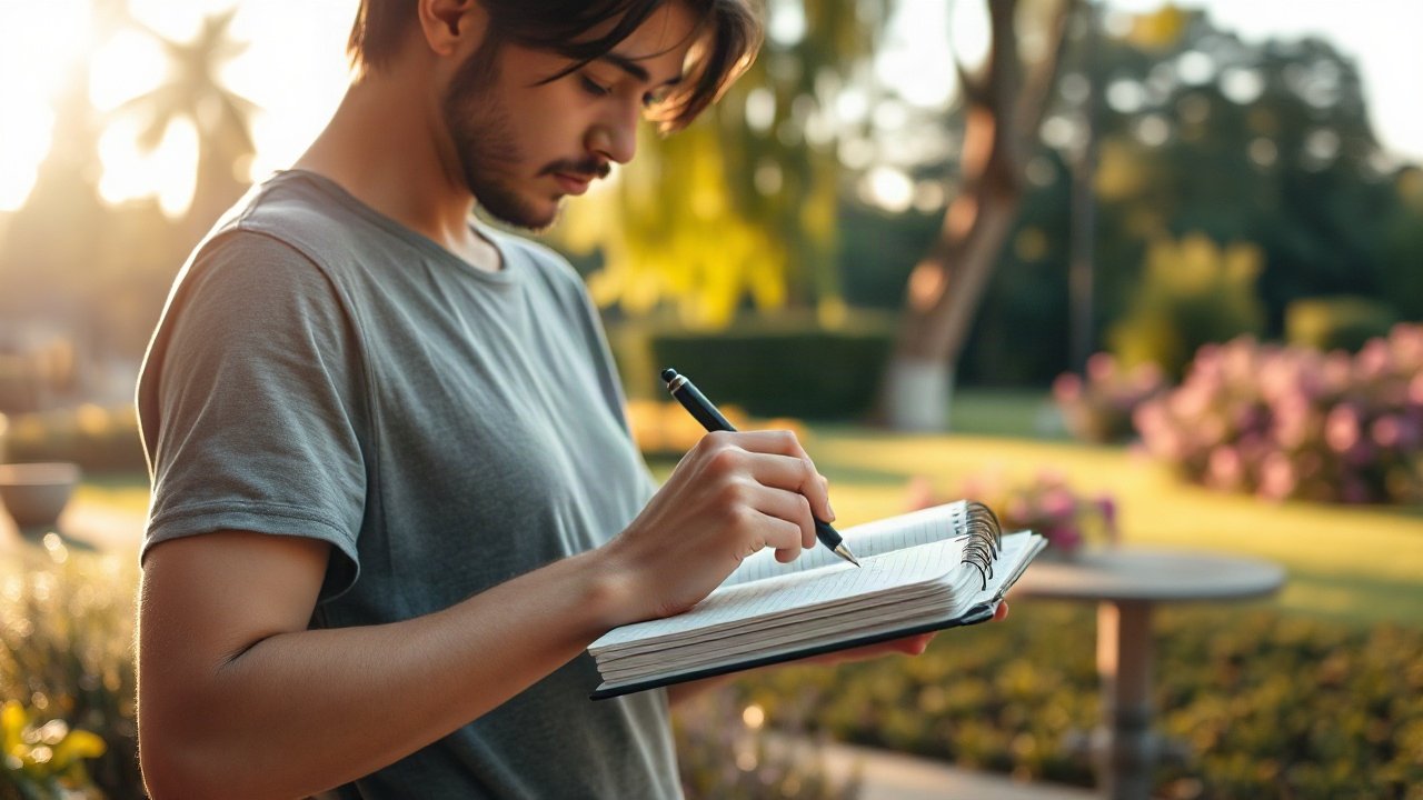 Editorial scene illustrating Journal Prompts for Manifesting Healthy Eating Habits