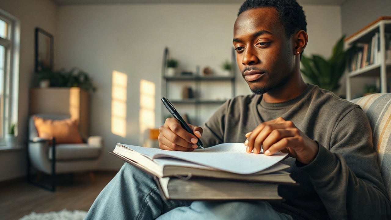 Editorial scene illustrating Journal Prompts for Manifesting Perfectionism