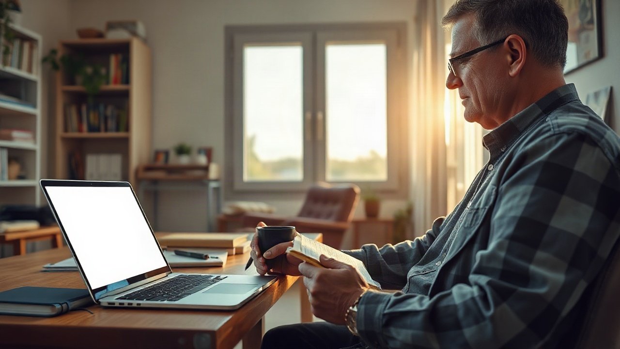 Editorial scene illustrating Journal Prompts for Manifesting Remote Work