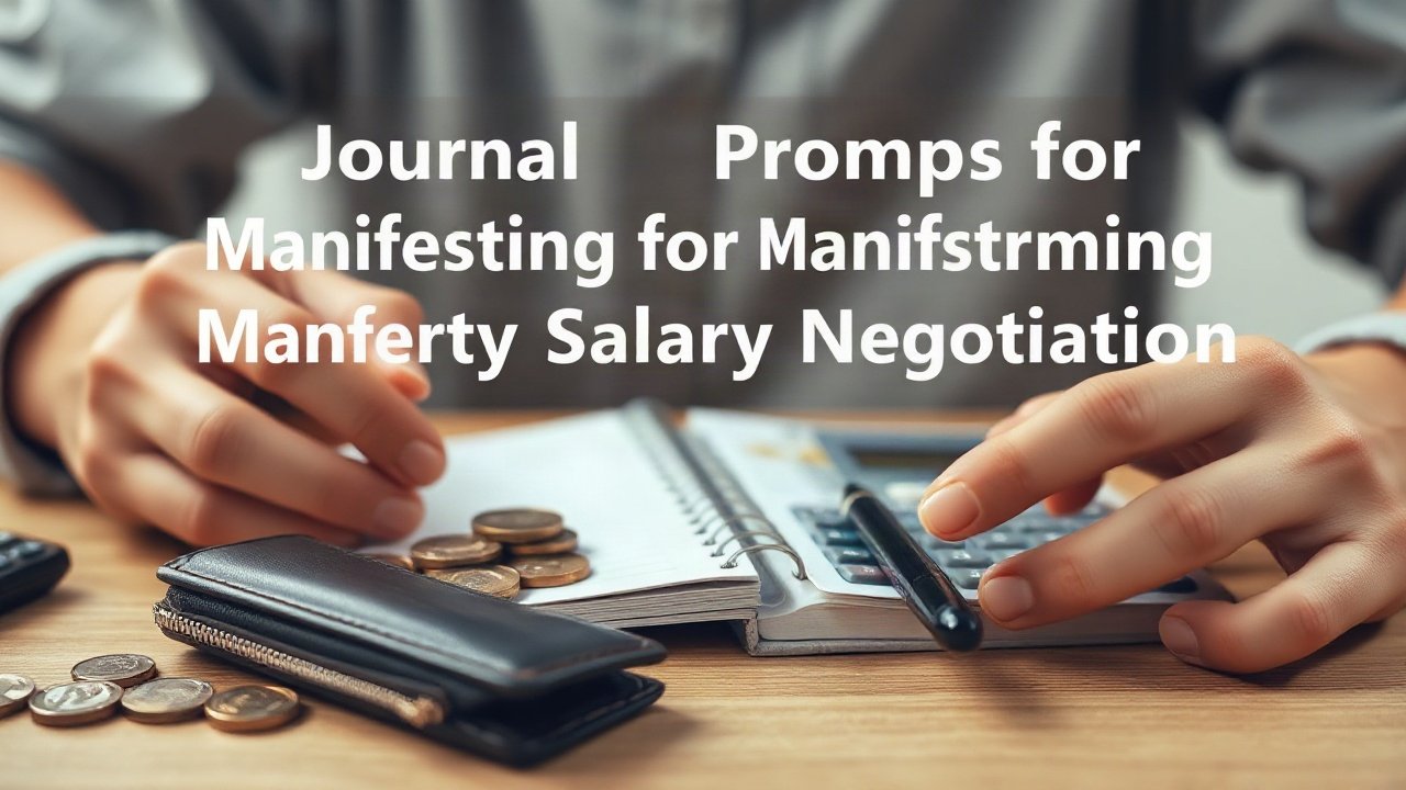 Editorial scene illustrating Journal Prompts for Manifesting Salary Negotiation