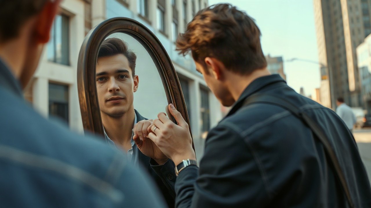 Editorial scene illustrating Self-Concept for Being Seen: The Identity Beliefs That Matter