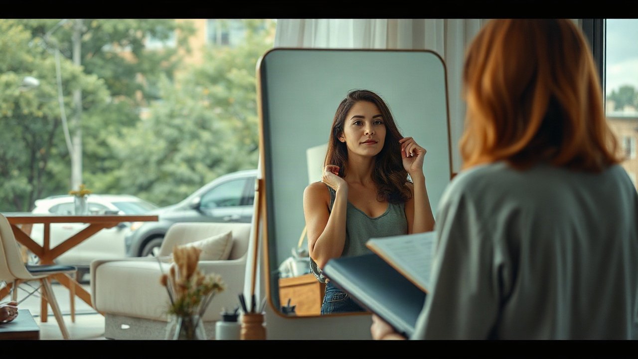 Editorial scene illustrating Self-Concept for Moving City: The Identity Beliefs That Matter