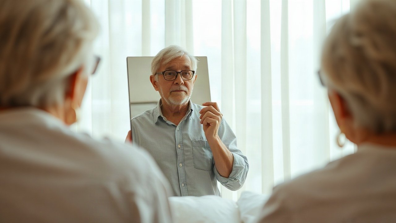 Editorial scene illustrating Self-Concept for Presentations: The Identity Beliefs That Matter