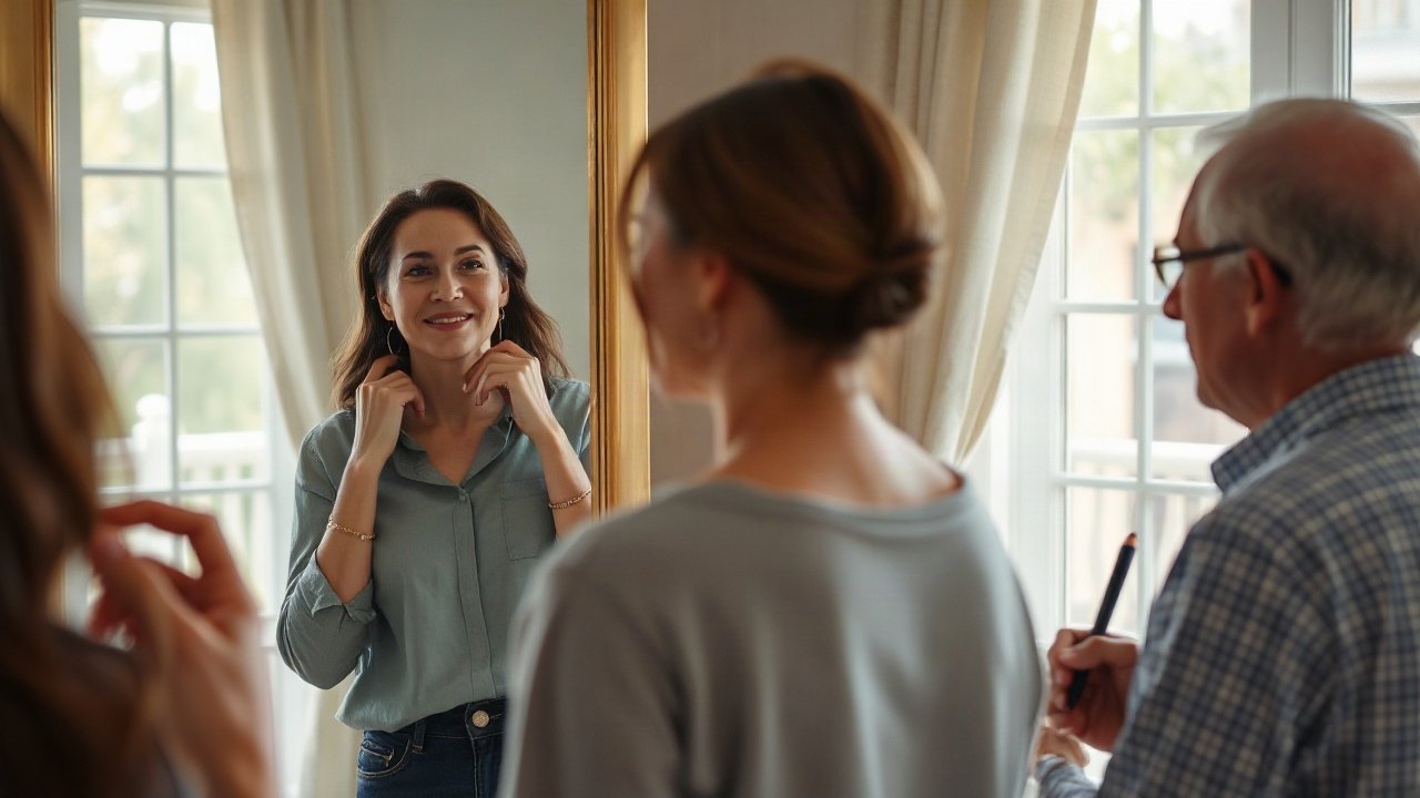 Editorial scene illustrating Self-Concept for Social Confidence: The Identity Beliefs That Matter