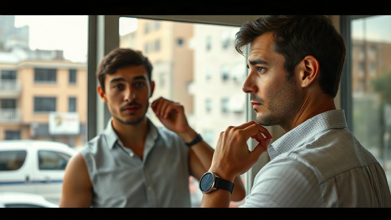Editorial scene illustrating Self-Concept for Stress-Management Habits: The Identity Beliefs That Matter